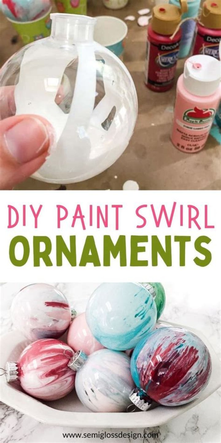 How do you swirl paint in glass ornaments?