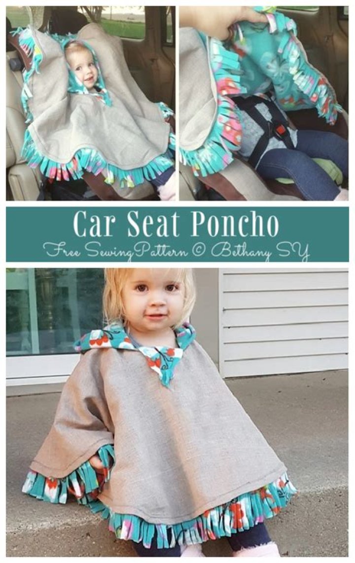 How much fabric is needed for a car seat poncho?