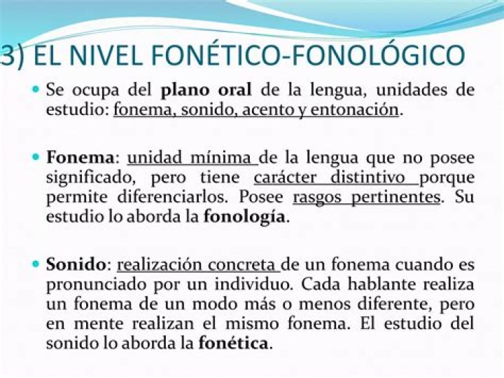 ¿Qué es el nivel Fonetico Fonologico?