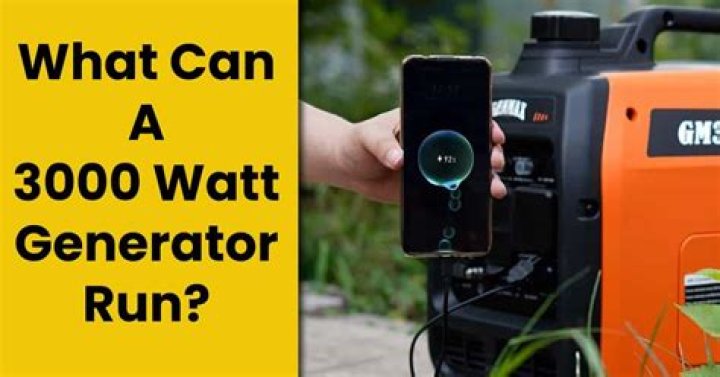 What can you run on a 3000 watt generator?